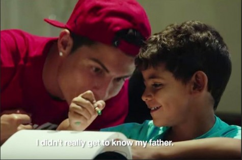Ronaldo showed off his fatherly side throughout out the film.