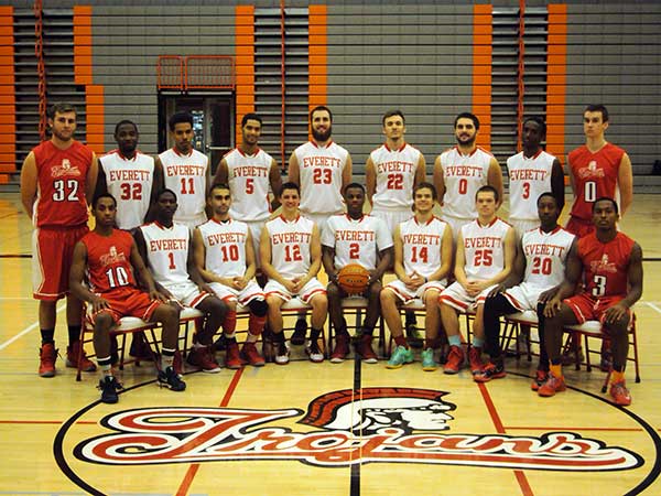 The 2014-2015 EvCC Mens basketball team.