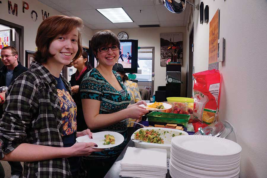 EvCC students grabbing some snacks at the Diversity and Equity Center open house.