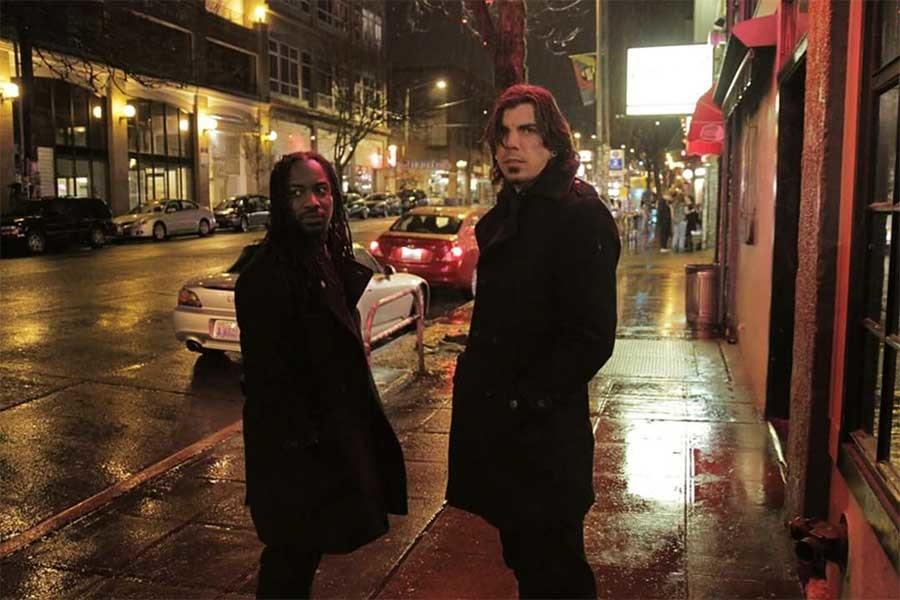 The duo rap/rock group “What Have May,” Azrael Howell (left) and Sean Mucke (right).