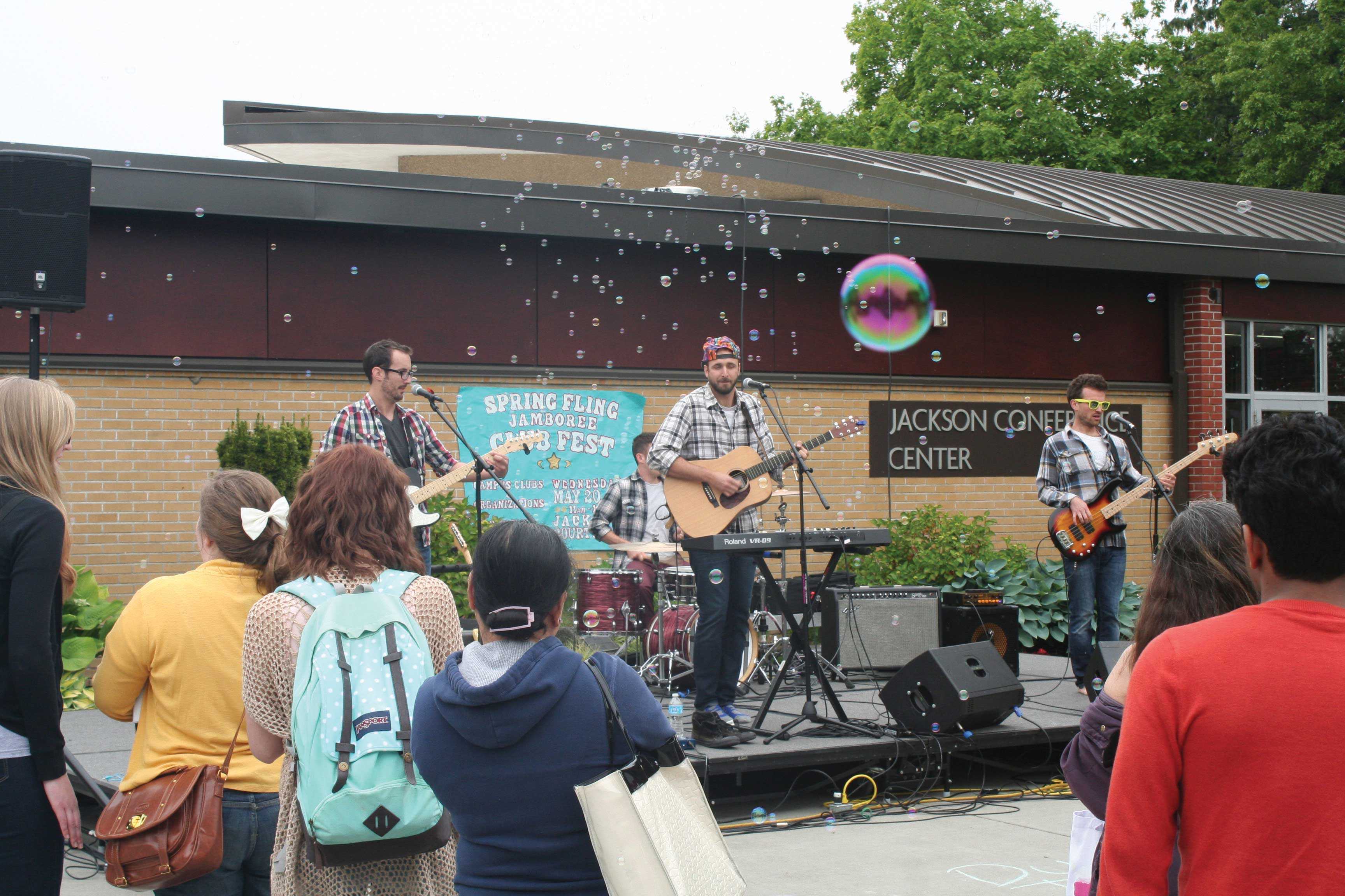 Almost Classy pumping up the crowd as they performer medleys of some of the most popular songs today.