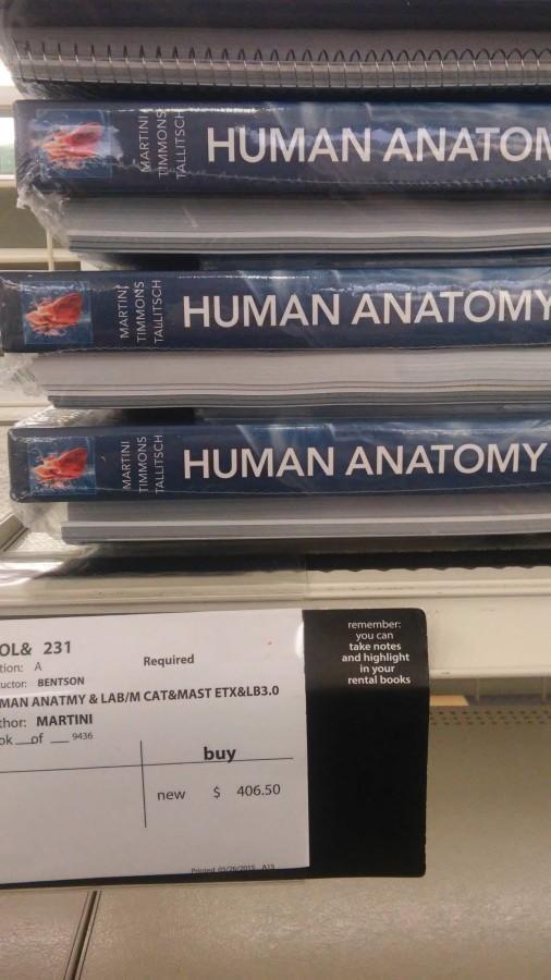 A prime example of the audacious prices textbooks. One anatomy textbook costing $406.50.