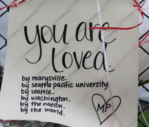 This photo was taken in front of MPHS, last year shortly after the shooting, Now almost a year after the incident the community is til working to support each other and the people affected that day.// Photos courtesy of Savannah Perkins