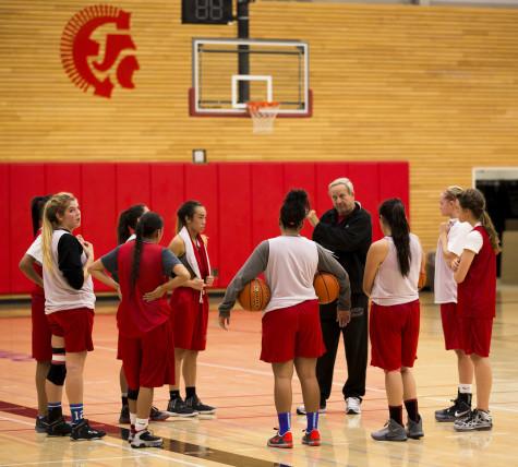 Coach Chet Hovde instructing his team during practice on Oct 26 2015 at the Walt Price Student Fitness Center, getting them ready for the long season ahead.