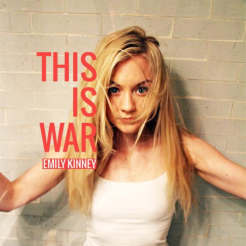 Emily Kinney poses for the cover art on her first full length album, “This Is War.”