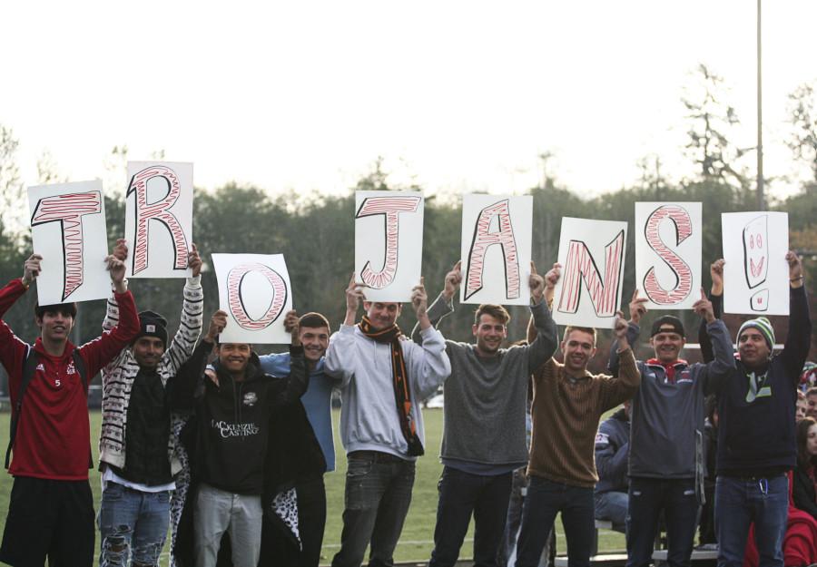 Trojan Nation was fired up and showing their pride for EvCC, during the first round of the NWAC tournament at Kasch Park on Wednesday.