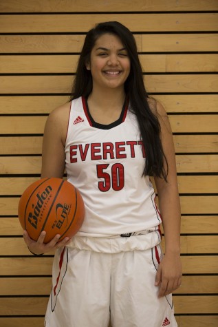 Gabriel suited up in her EvCC uniform. She made the move to Everett from The Big Island of Hawaii. 