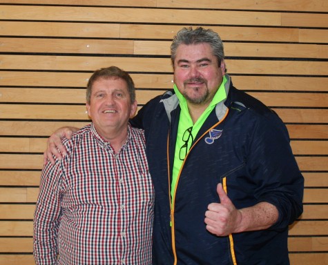 Larry Walker (left) standing beside Tim Oshie (right). Mr. Oshie is the father of NHL player T.J. Oshie and long time friend of Walker.