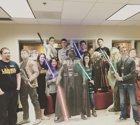Geiszler with the “Star Wars” Drive-In committee that’s part of Student LIFE. She has “gotten to know so many people, I have made friendships that will last longer than my time here.”