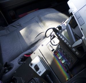 Interior of a patrol car used by Everett PD officers. 