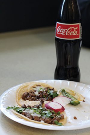 The #1 order with three tacos; they each cost $1.25. 