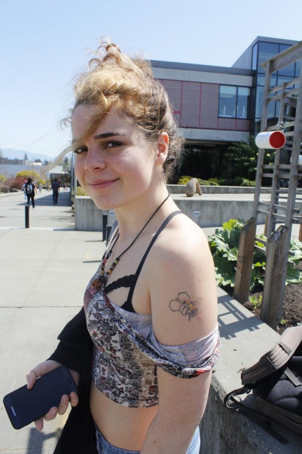Lora Burke, an EvCC student, is a bit of a bee-enthusiast and has the tattoo to prove it.
