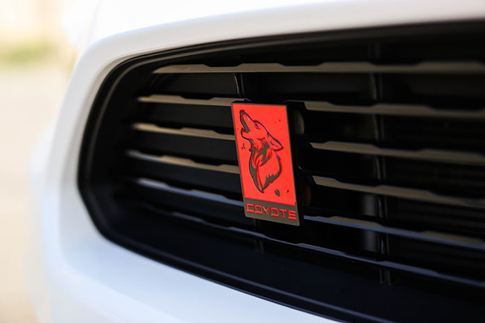 Coyote badge displayed on front grille
