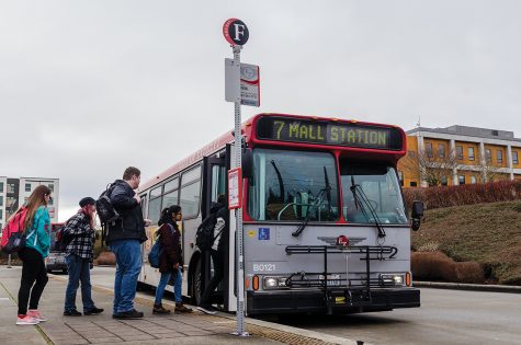 EvCC students demonstrate a sustainable practice by making use of the public transit system. 