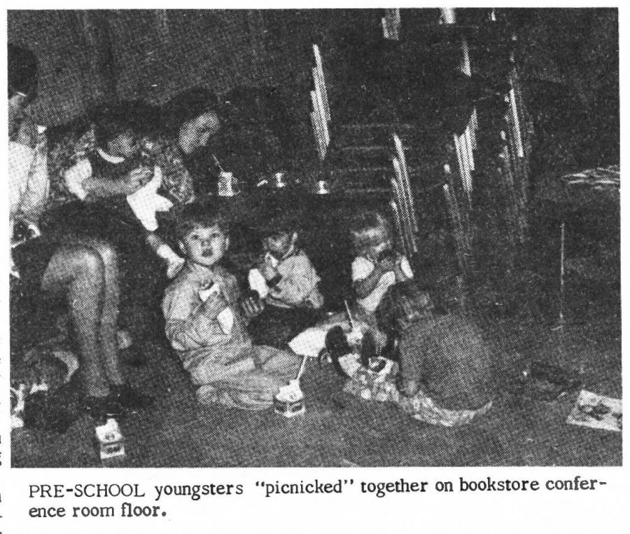Pre-schoolers were also invited to the 1970 Christmas party, where mothers watched over them while they picnicked and enjoyed the festivities. 