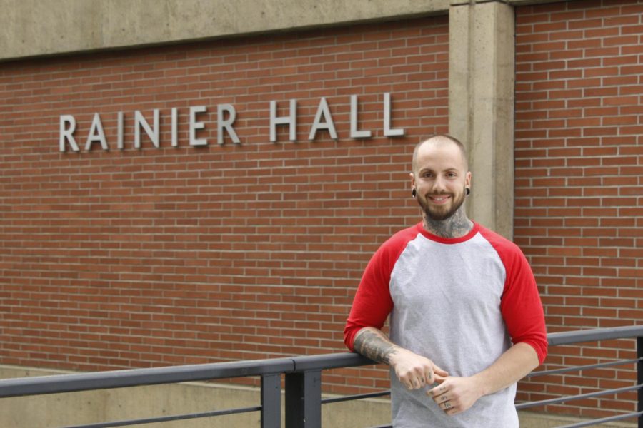 Raymond Haug, pictured in front of Rainier Hall May 14, where he served as a tutor during his time as a student at Everett Community College. 