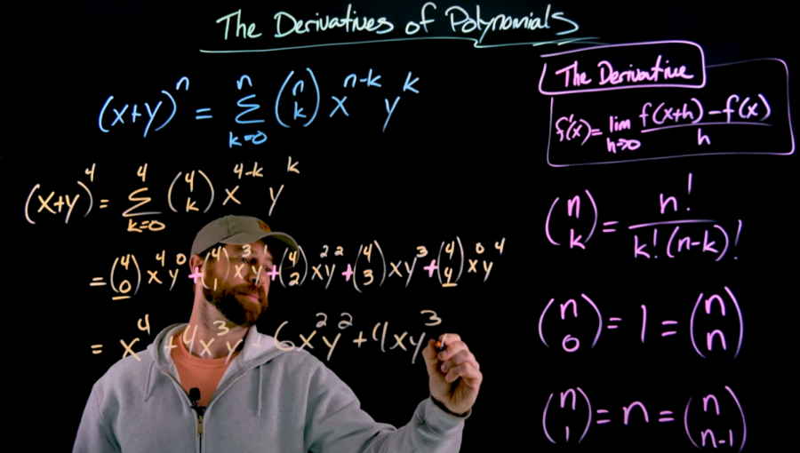 Math Instructor and President of the Faculty Senate, Mike Nevins, teaching math with his homemade lightboard.