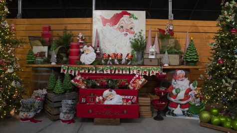 Festive Santa Claus display at Skagit Acres.