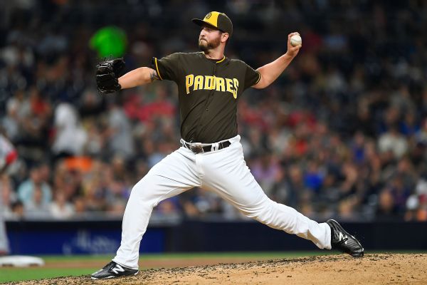 Hessler pitching for the San Diego Padres.