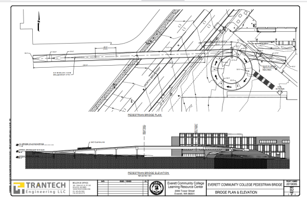 Early schematics for the potential pedestrian bridge.