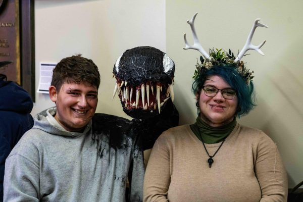 Ashton Rabey and Venom are taking classes through the Youth Re-Engagement program. Jason Lindamood is the GSA president and a hooved mythical creature.