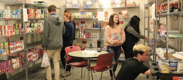 The free food pantry at EvCC in Whitehorse Hall, Room 290. It is open Mondays and Thursdays from 1-5 p.m., Tuesdays and Wednesdays from 9 a.m. to 1 p.m.
