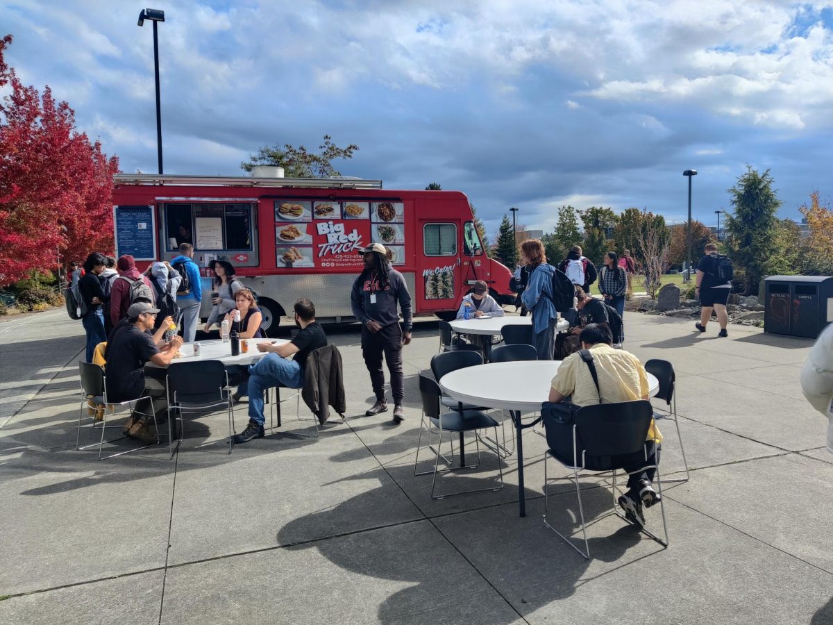 The food trucks give students more food options and outdoor seating allows for a breath of fresh air.
