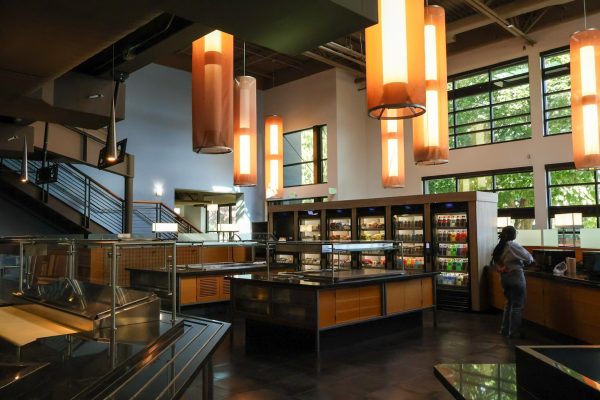 The cafeteria has many vending machines and microwaves available to aid students in their daily caloric intake.