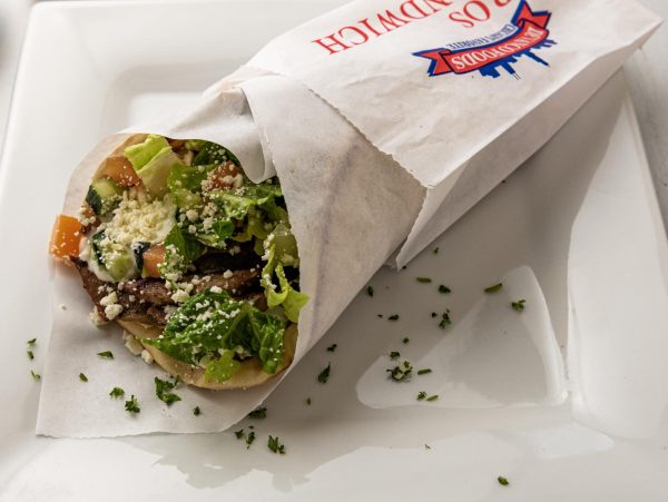 A beef and lamb gyro wrap, one of the many fresh Mediterranean dishes soon to be available in the PSU.