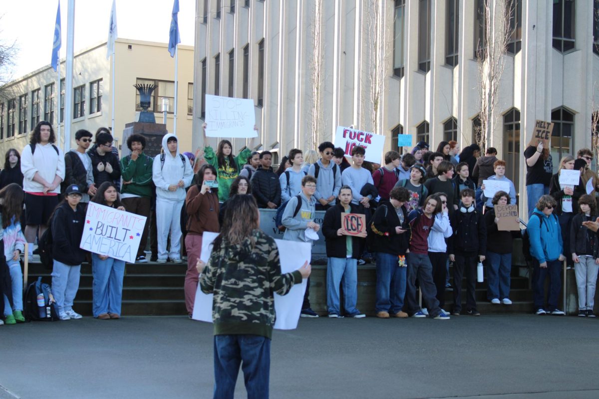 Everett High School students choose to assemble the walkout directly in front of the Snohomish County Superior Court, a main governmental body in our state.