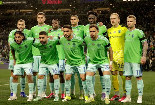 Seattle Sounders starting lineup, Sounders 2026 home opener in Lumen Field. On February 22 2026. 
