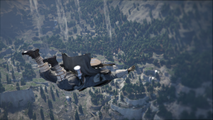 Kliff skydives through the air over the region of Hernand